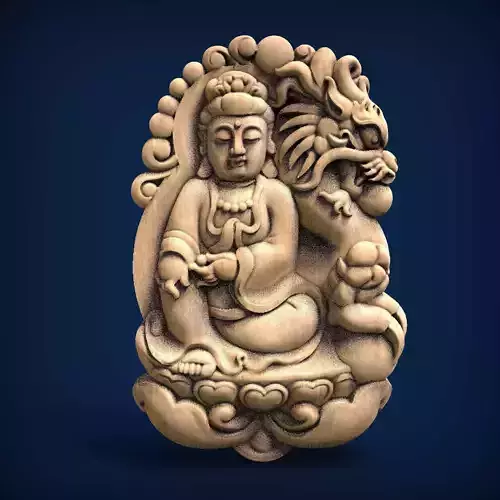 Carved panel painting STL