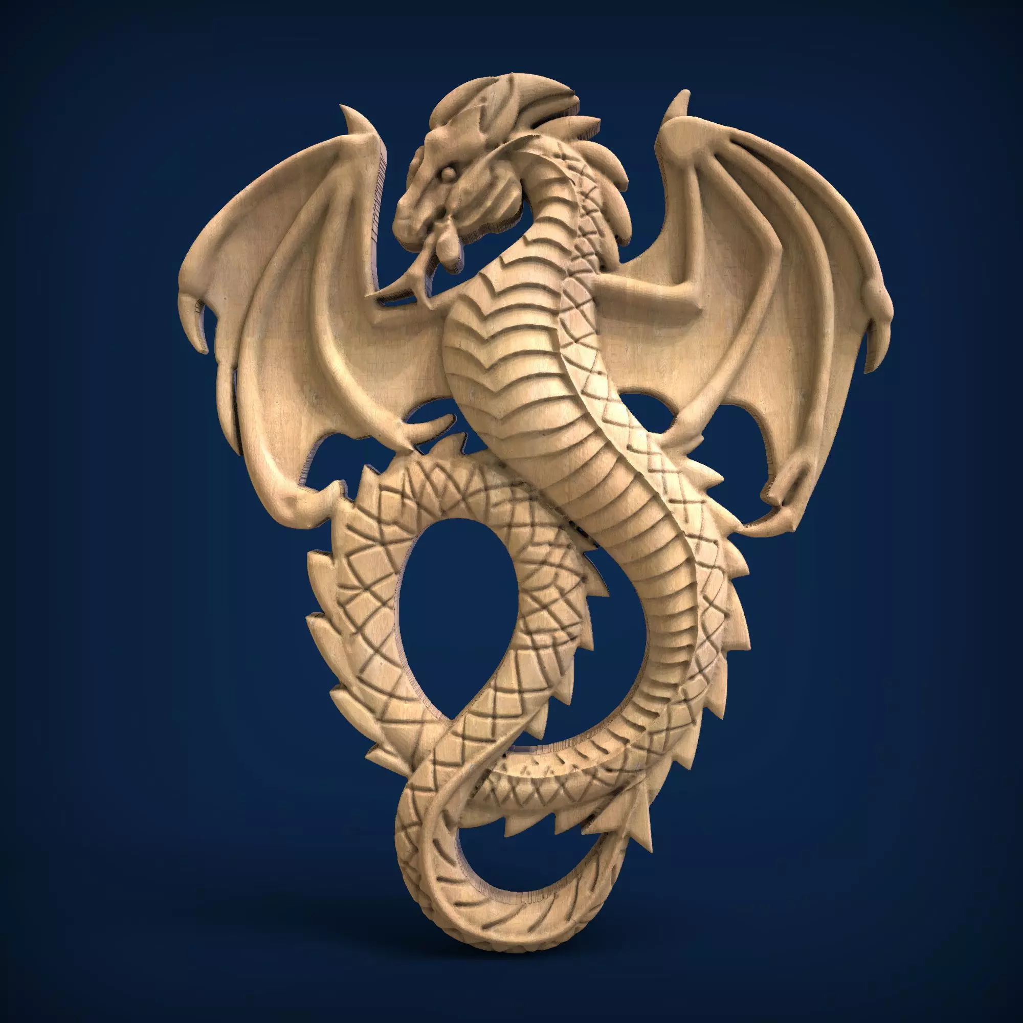 Carved panel Dragon STL 3D print model