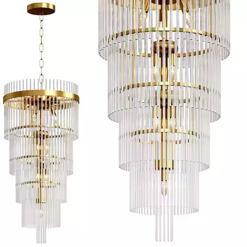 Cascading Glass Rods Chandelier
