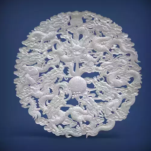 Carved panel painting STL