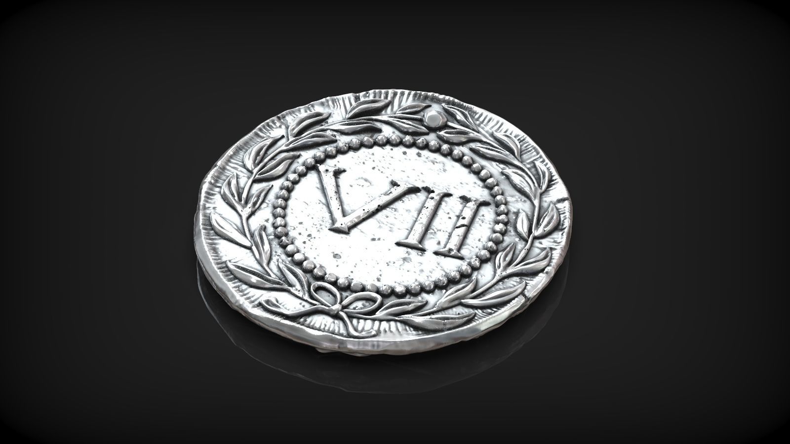 Spintria Rare Ancient Roman Token Antique Coin Number VII 3D print model_4