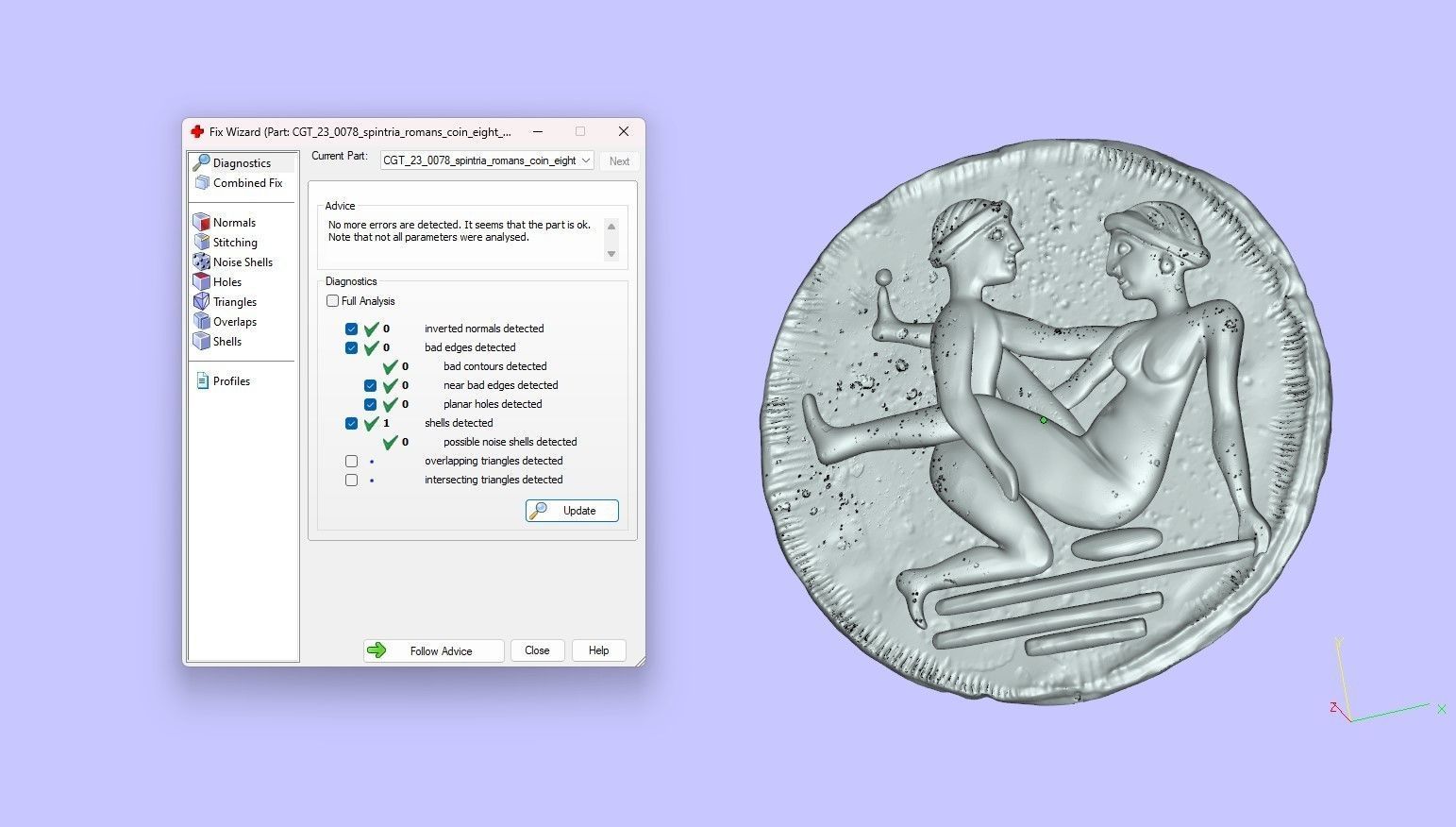 Spintria Rare Ancient Roman Token Antique Coin Number VIII 3D print model_7