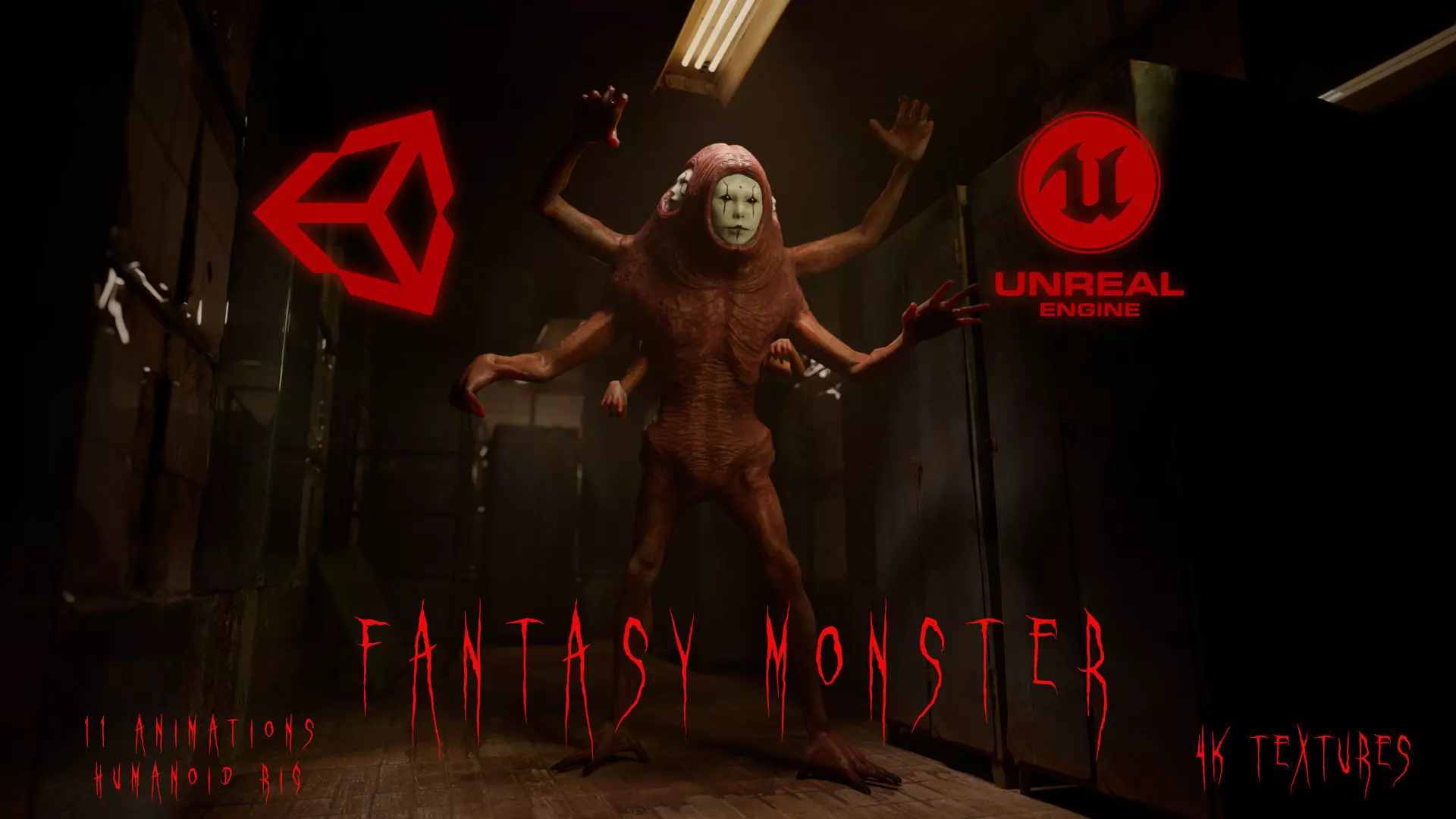 The Fantasy Monster game character for Horror and Fantasy games Low-poly 3D model_0