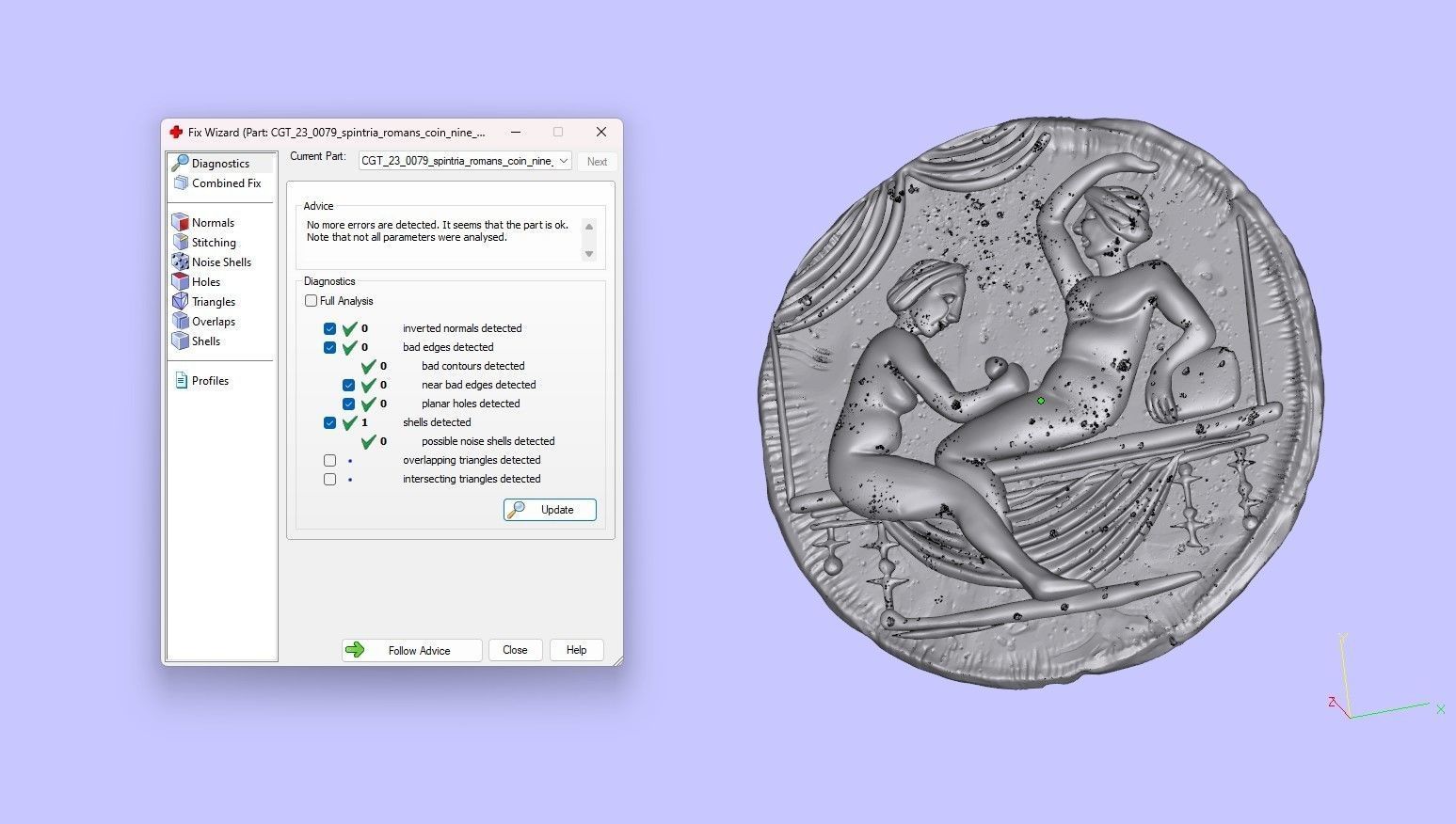 Spintria Rare Ancient Roman Token Antique Coin Number VIIII 3D print model_7