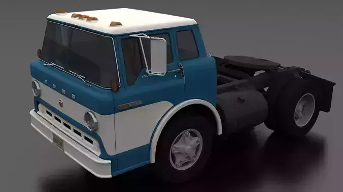 C-Series C-800 Semi Truck 1970 Low-poly 3D model