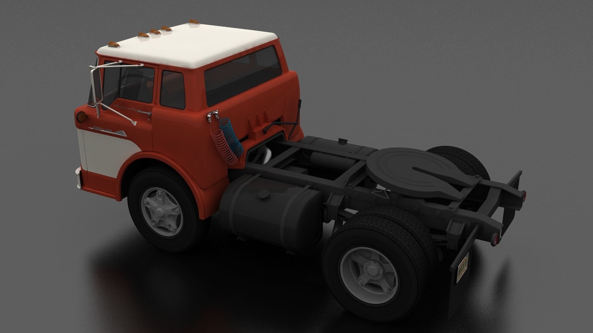 C-Series C-800 Semi Truck 1958 Low-poly 3D model_2