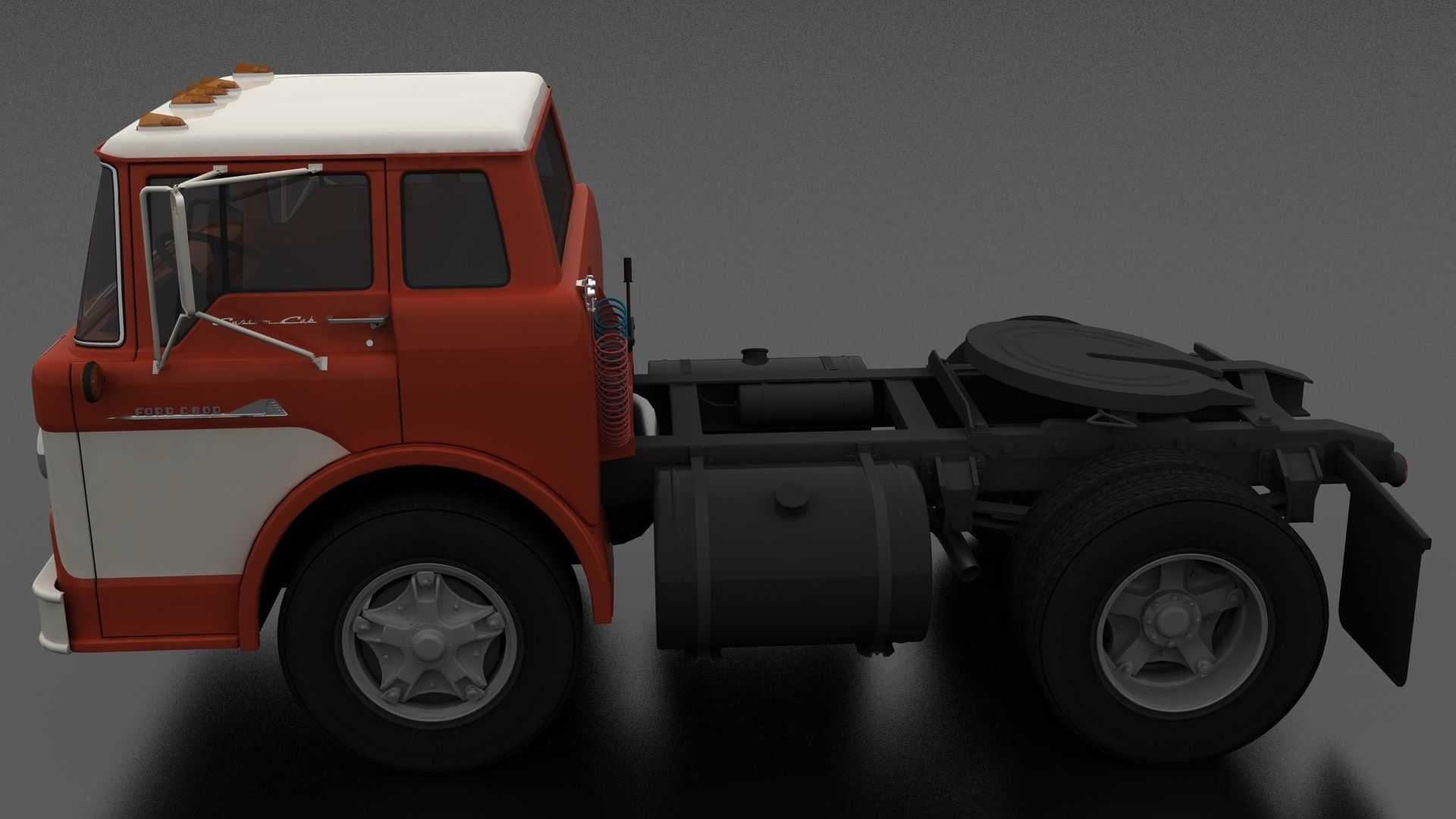 C-Series C-800 Semi Truck 1958 Low-poly 3D model_1