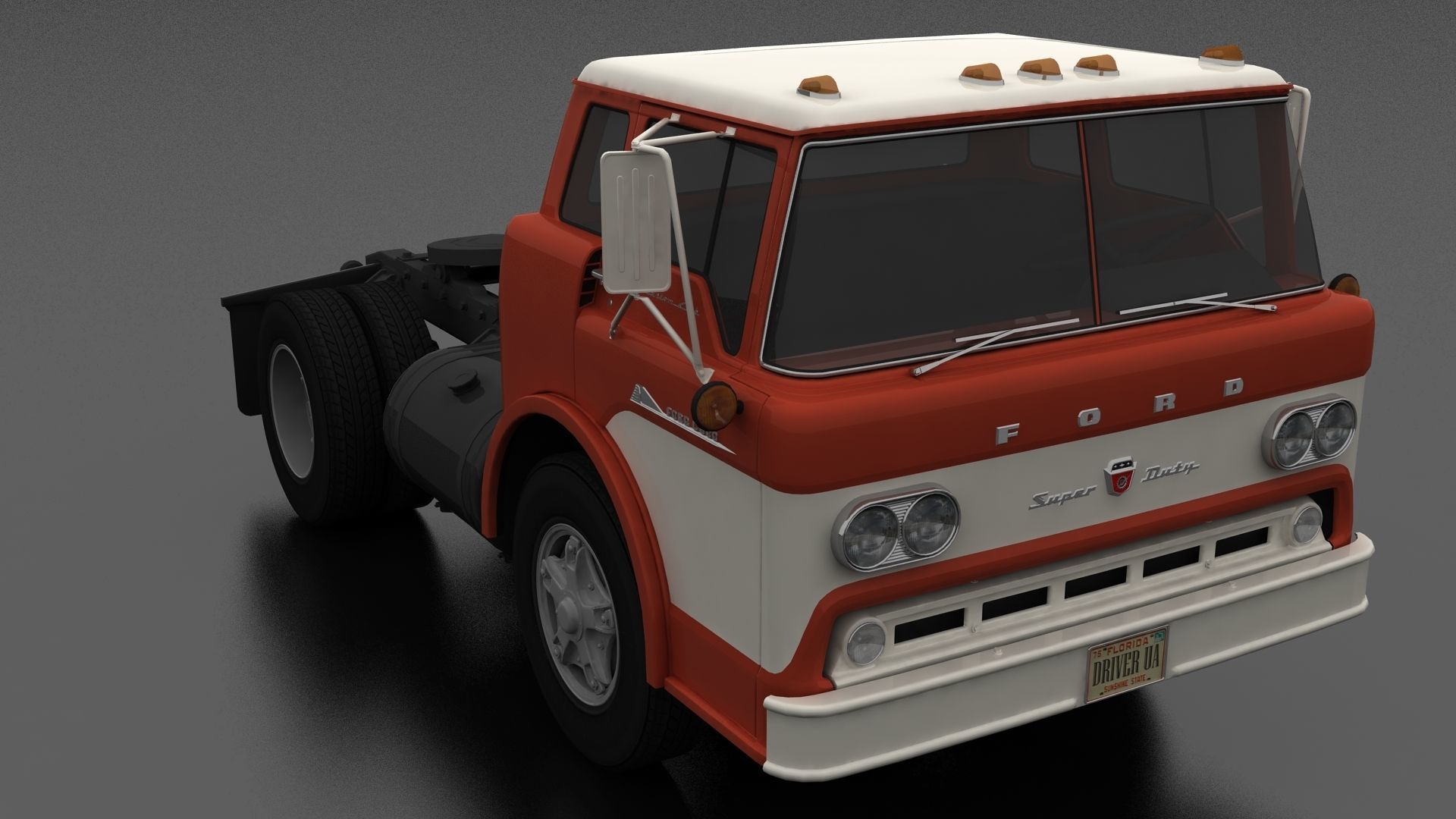 C-Series C-800 Semi Truck 1958 Low-poly 3D model_6