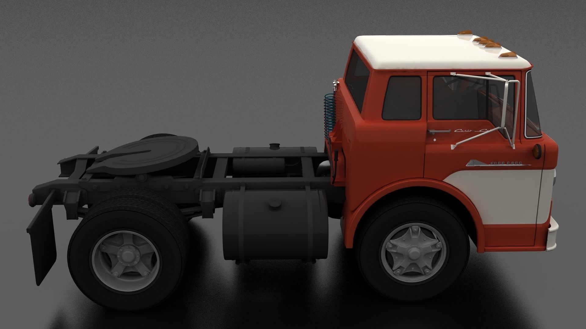 C-Series C-800 Semi Truck 1958 Low-poly 3D model_5