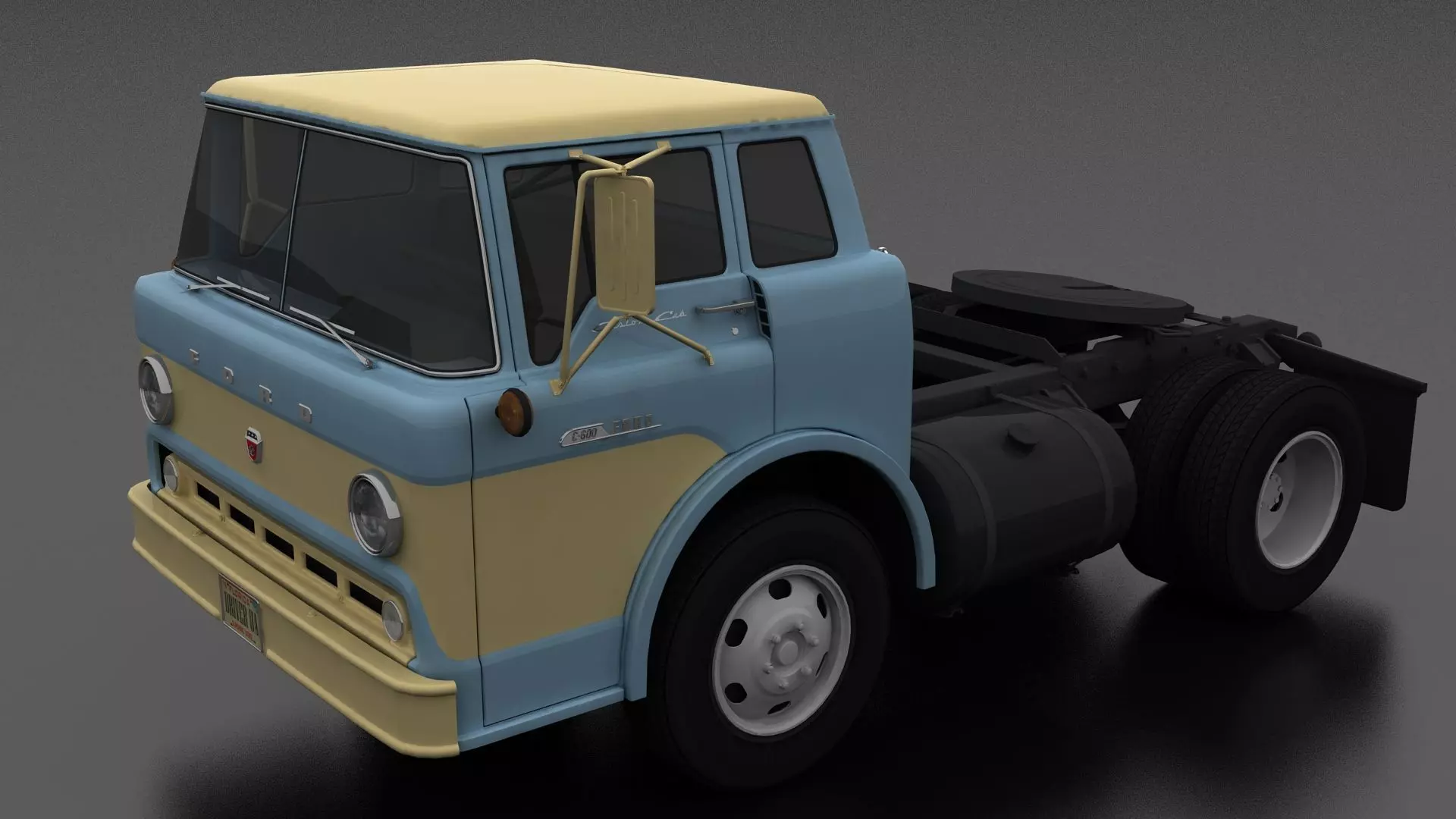 C-Series C-800 Semi Truck 1957 Low-poly 3D model_0