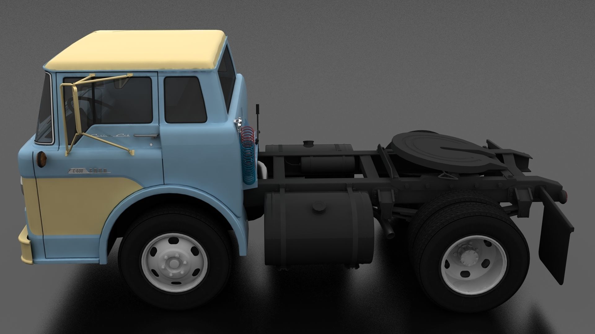 C-Series C-800 Semi Truck 1957 Low-poly 3D model_1