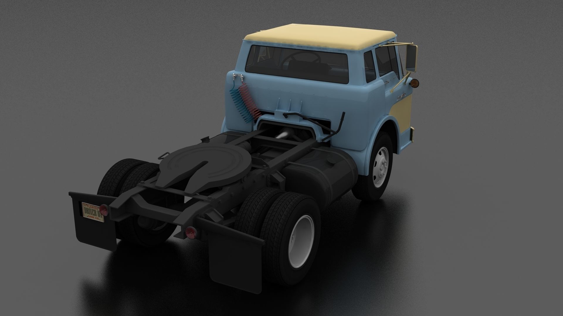 C-Series C-800 Semi Truck 1957 Low-poly 3D model_4
