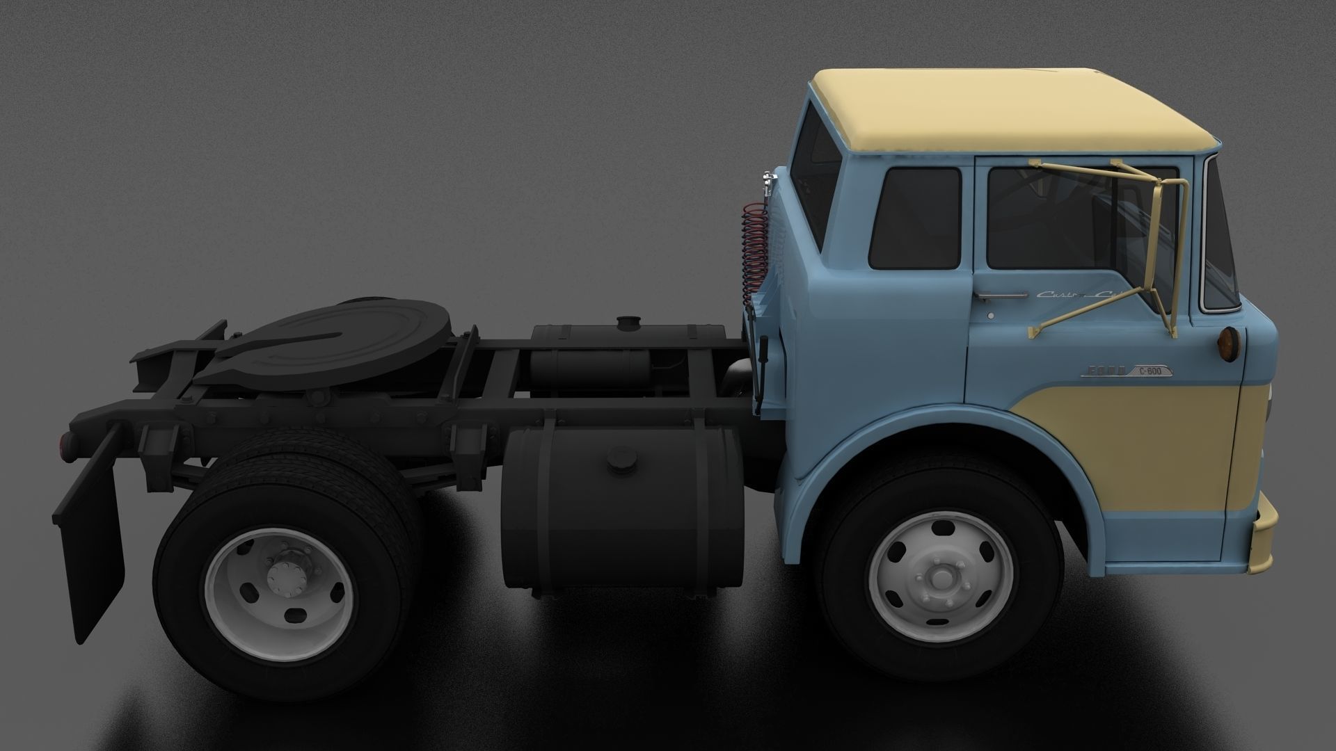 C-Series C-800 Semi Truck 1957 Low-poly 3D model_5