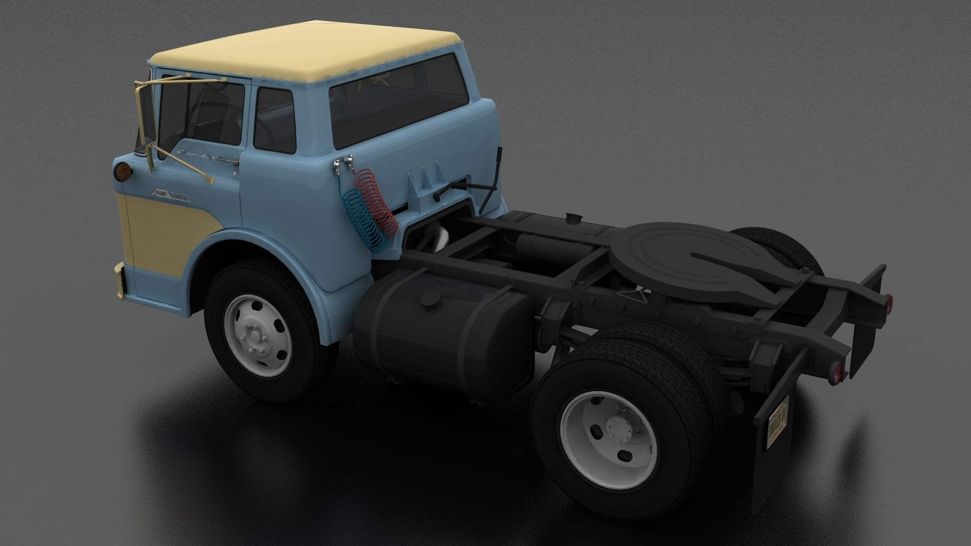 C-Series C-800 Semi Truck 1957 Low-poly 3D model_2