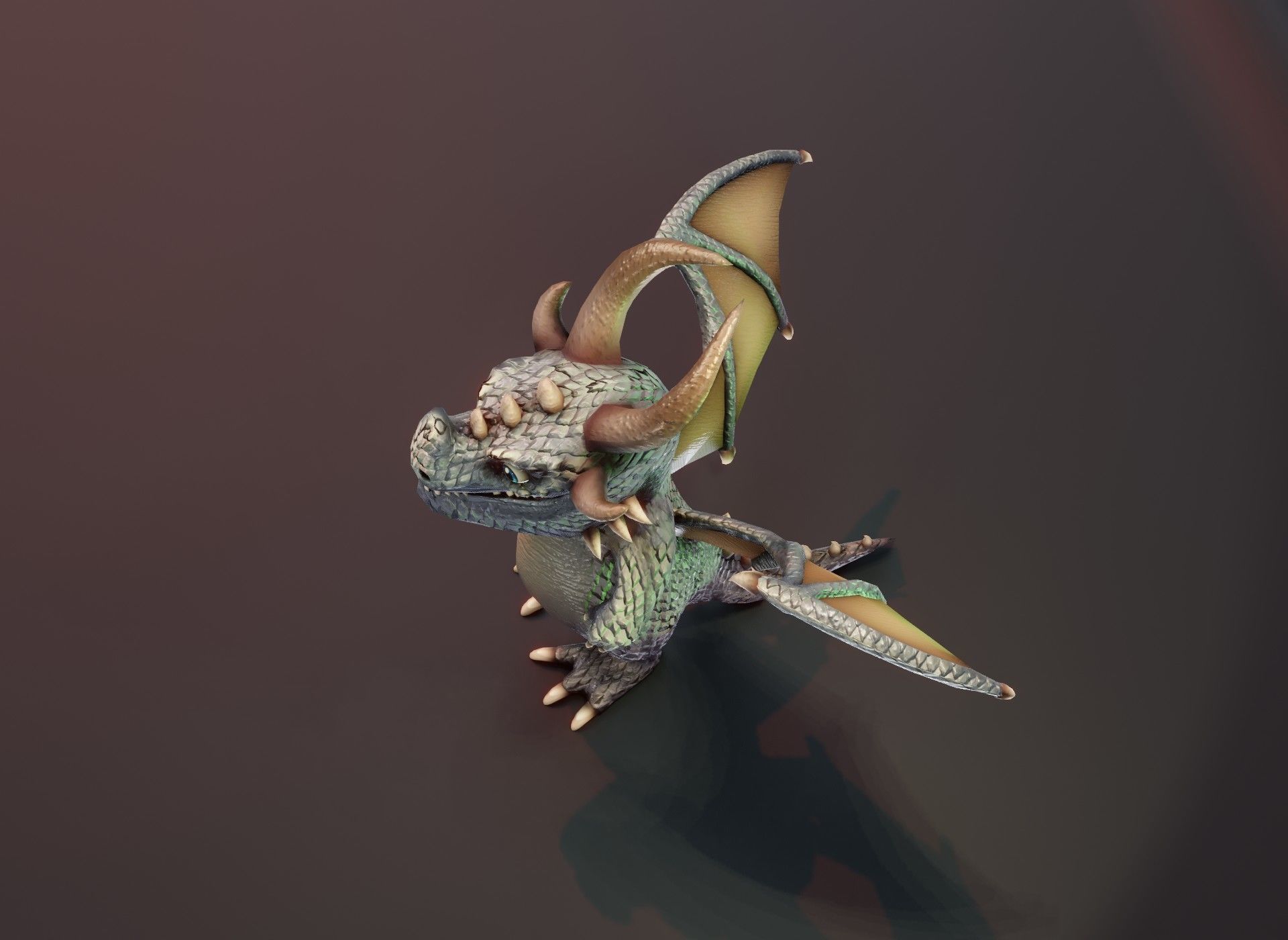 Cartoon Iron Dragon Animated 3D Model Low-poly 3D model_19