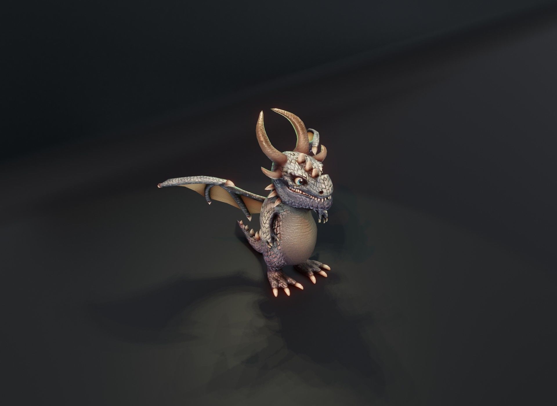 Cartoon Iron Dragon Animated 3D Model Low-poly 3D model_17
