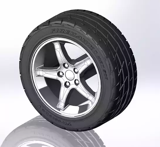 Wheels for scale model of american sportcar 1995