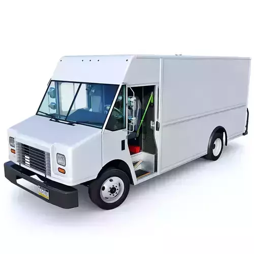 Step van delivery truck Low-poly 3D model