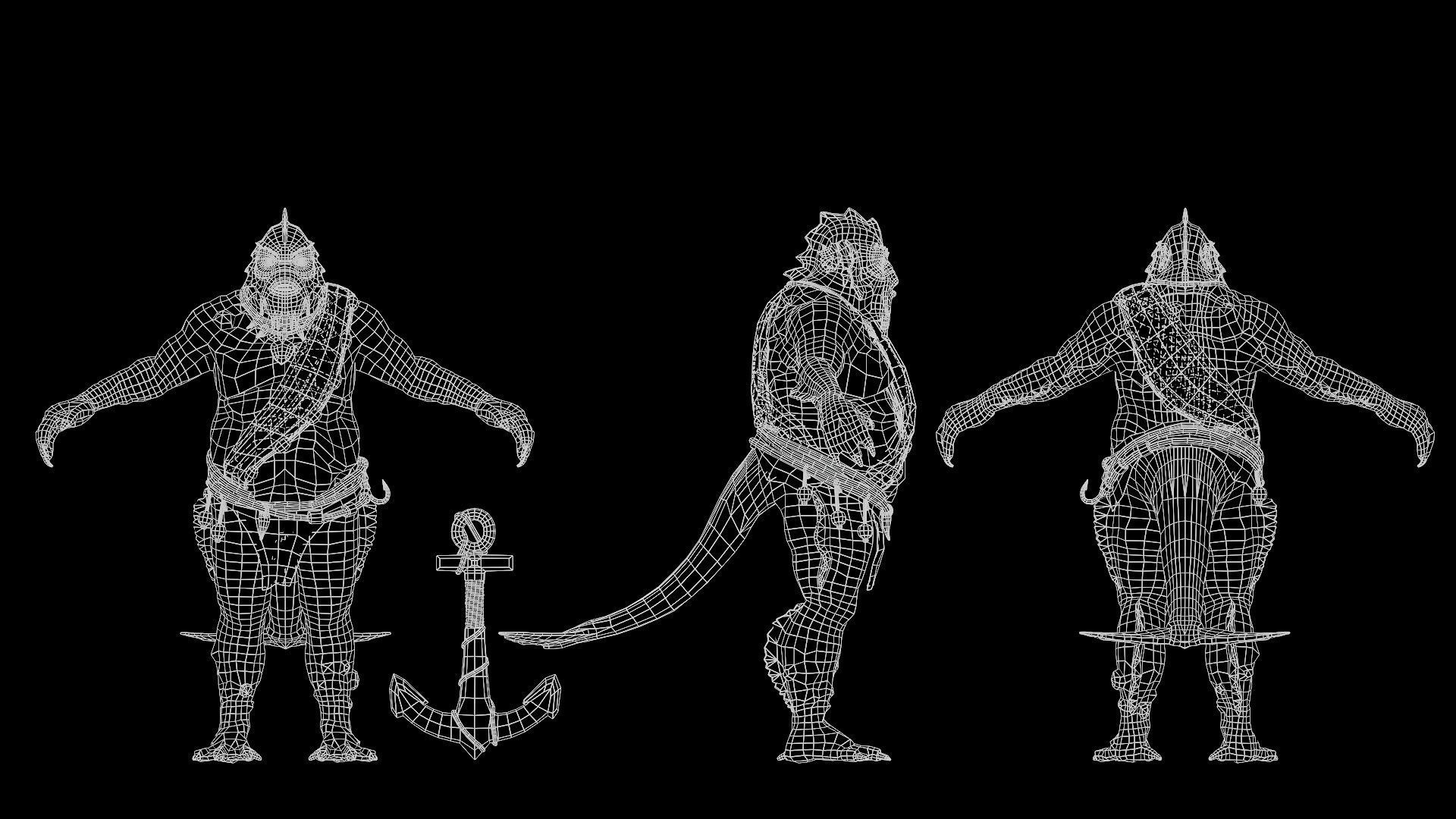 SeaMonster Low-poly 3D model_11