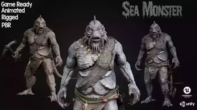 SeaMonster Low-poly 3D model
