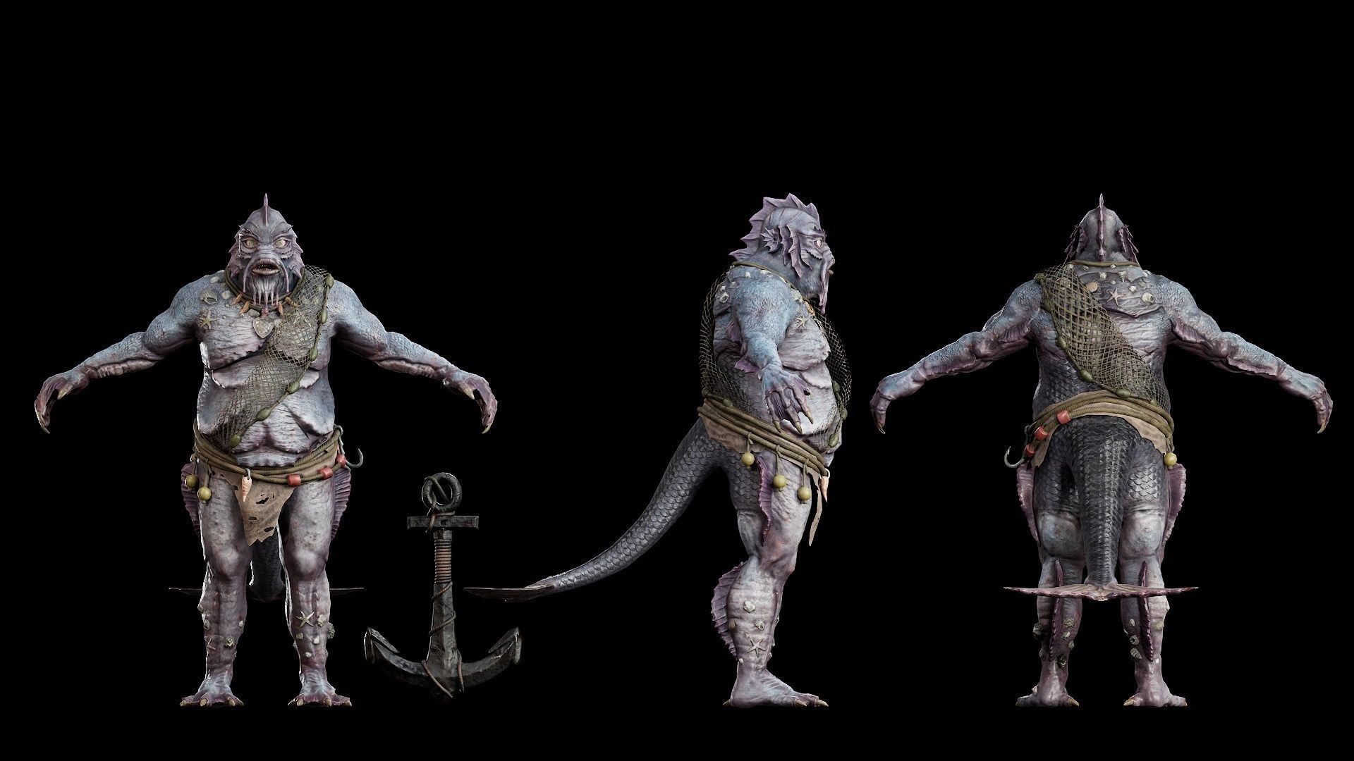 SeaMonster Low-poly 3D model_9