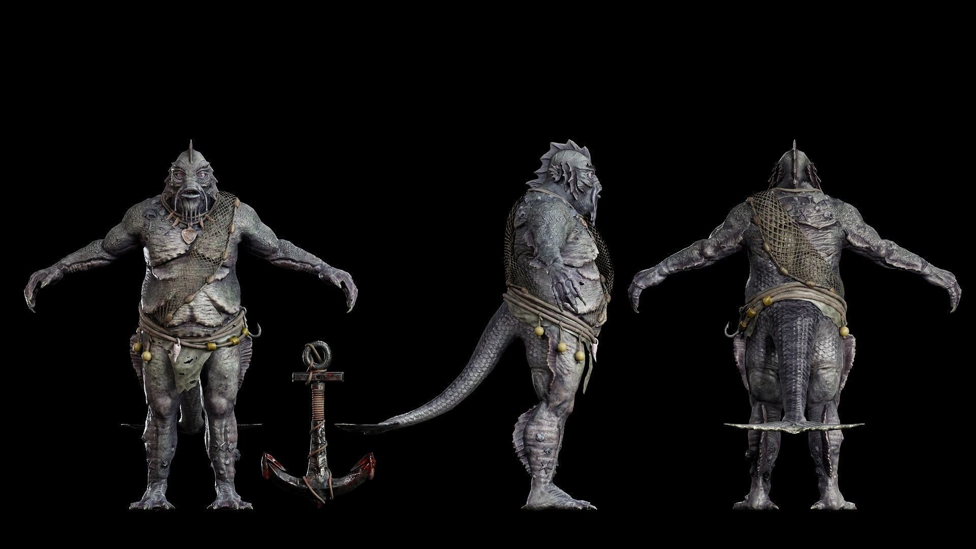 SeaMonster Low-poly 3D model_10