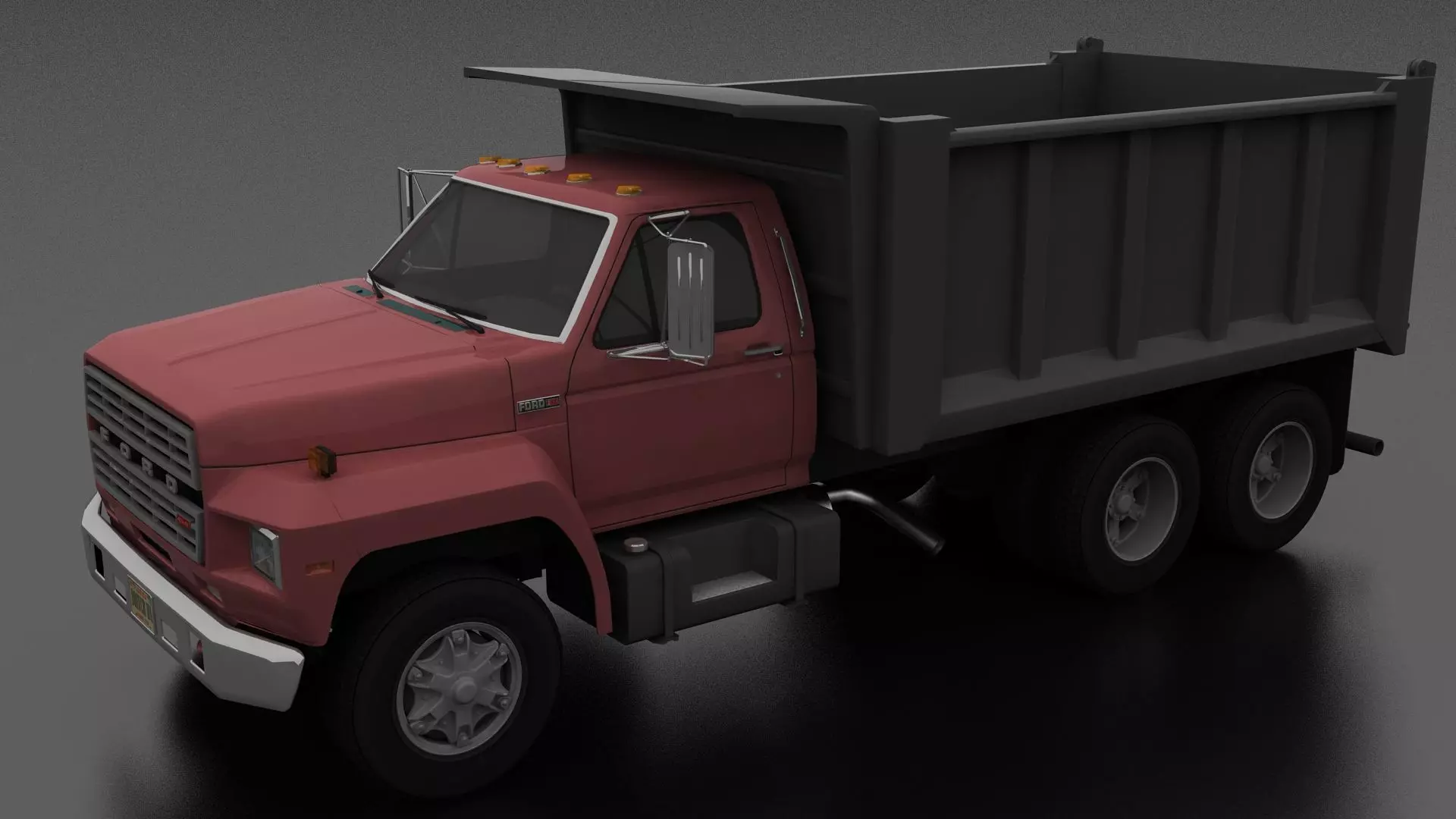 F-Series F-800 Dump Truck Tandem Axle 1980 Low-poly 3D model_0