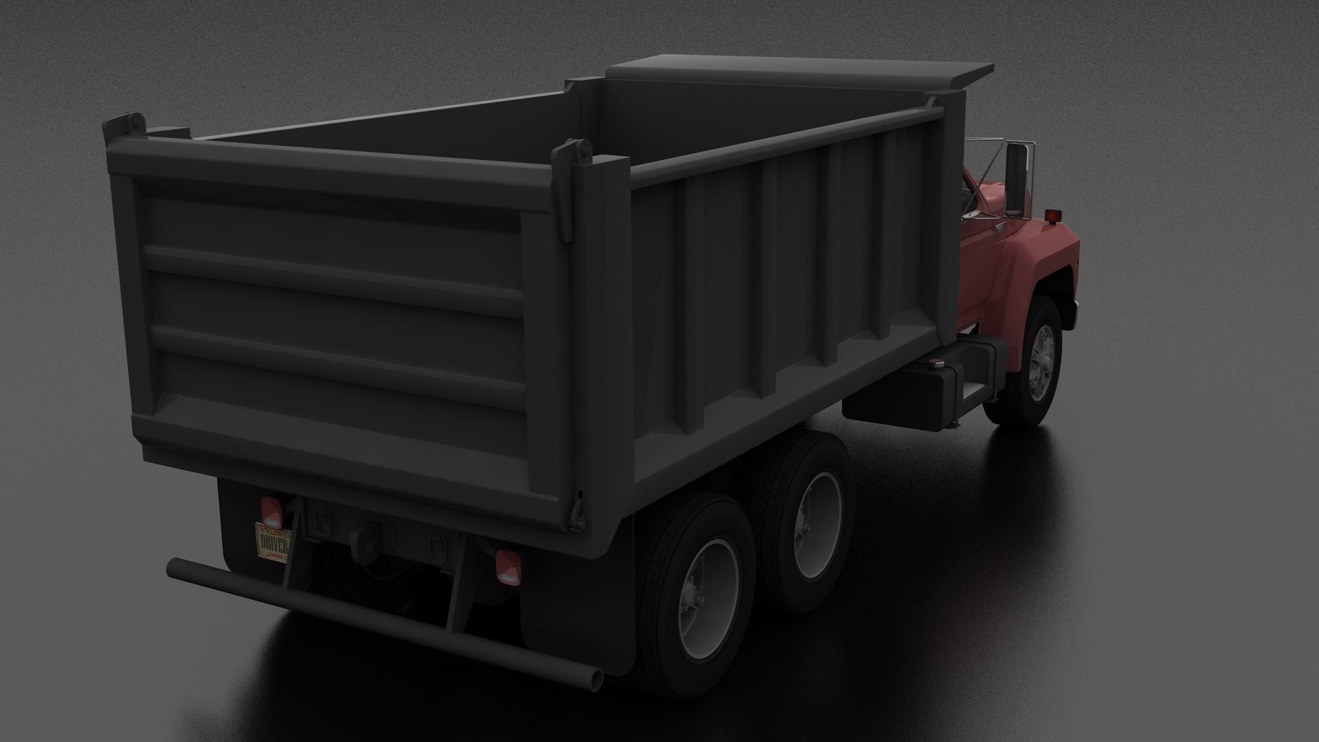 F-Series F-800 Dump Truck Tandem Axle 1980 Low-poly 3D model_4