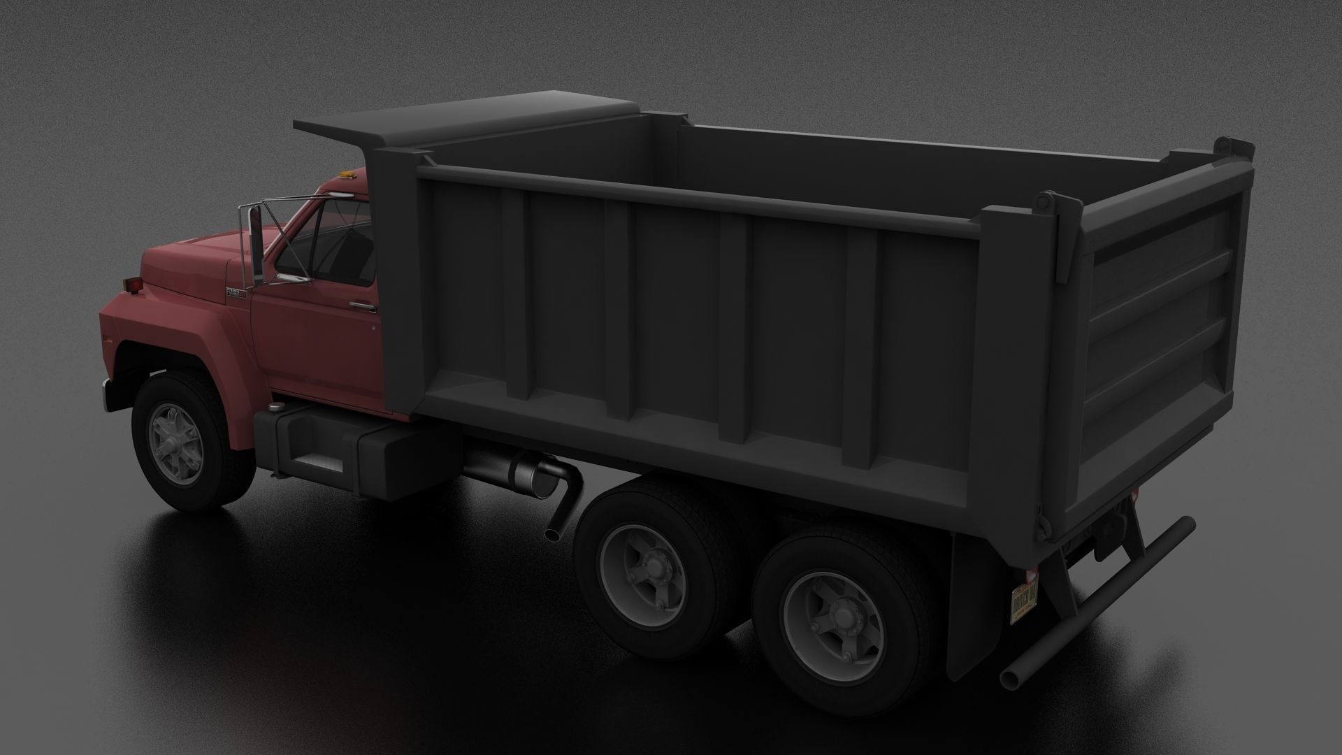 F-Series F-800 Dump Truck Tandem Axle 1980 Low-poly 3D model_2