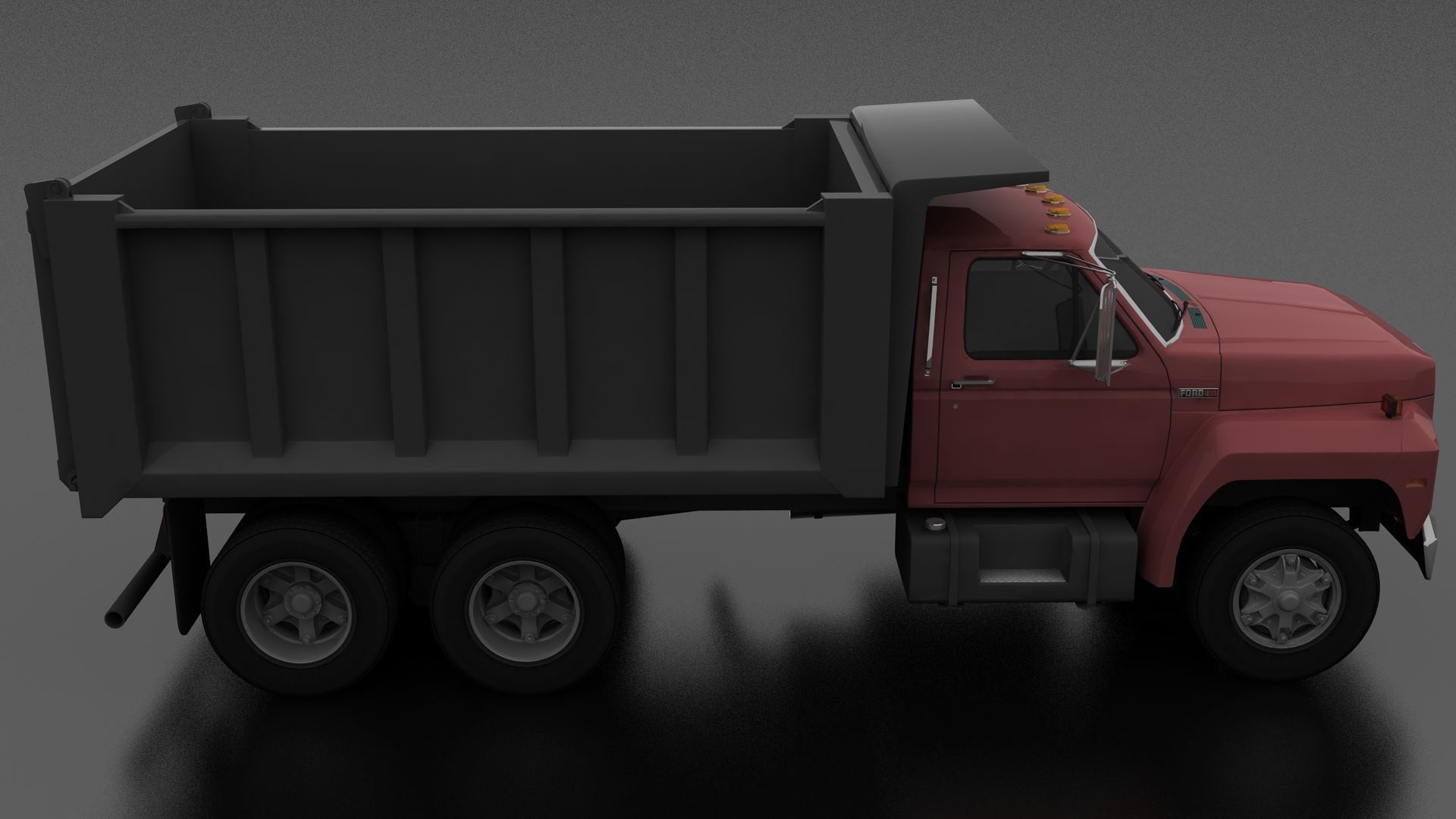F-Series F-800 Dump Truck Tandem Axle 1980 Low-poly 3D model_5