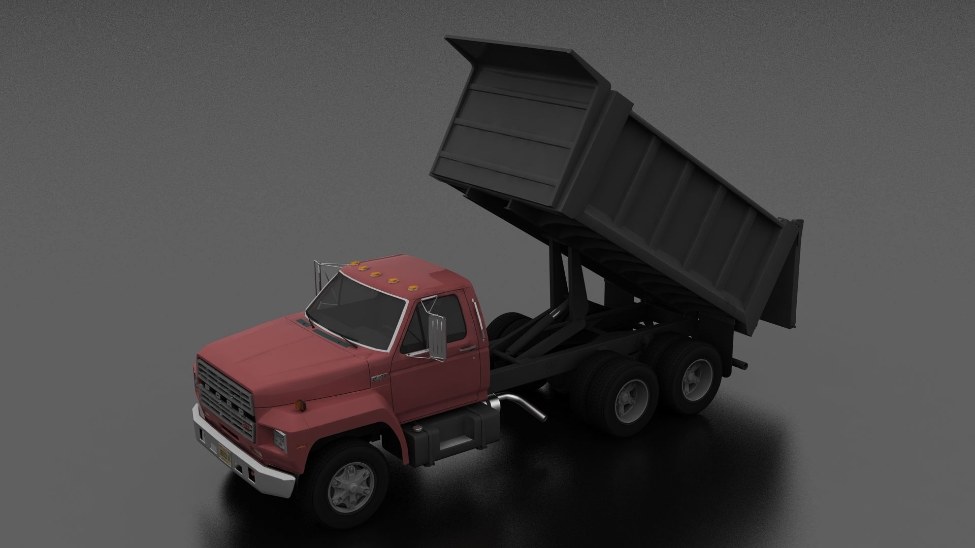F-Series F-800 Dump Truck Tandem Axle 1980 Low-poly 3D model_8