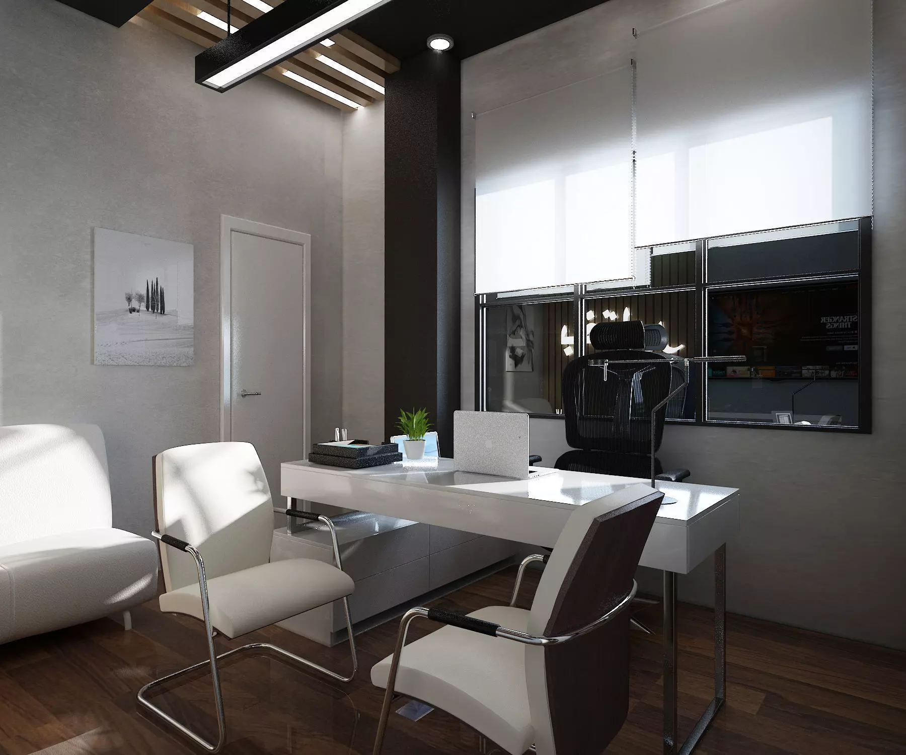 small modern office design Free 3D model