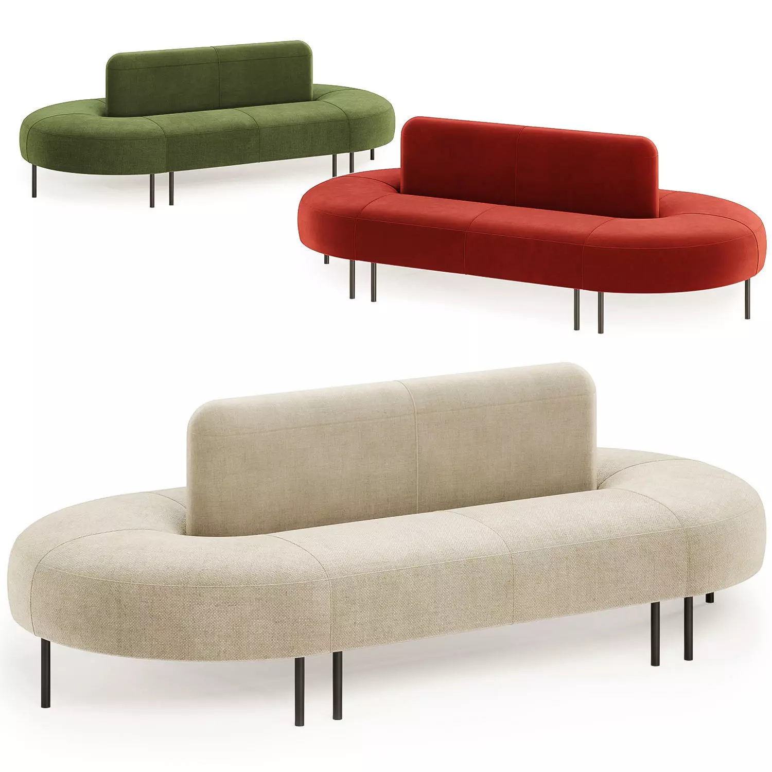 Sofa VARIETY double sided oval 3D model