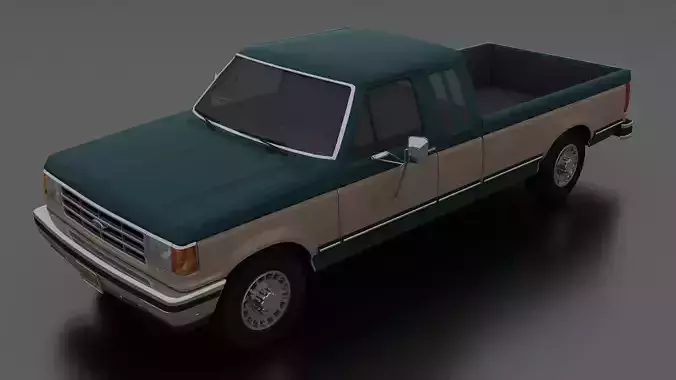 F-Series F-250 XLT Lariat Pickup SuperCab 1987 Low-poly 3D model