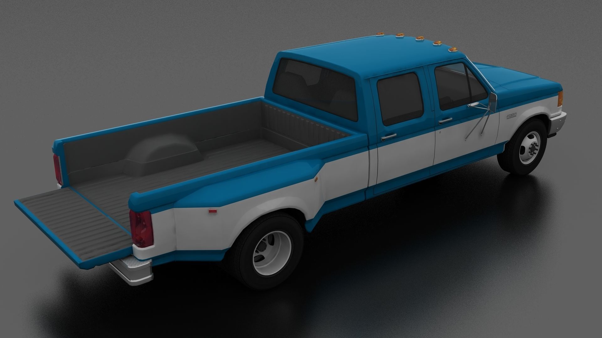 F-Series F-350 XL Pickup DRW CrewCab 1987 Low-poly 3D model_5