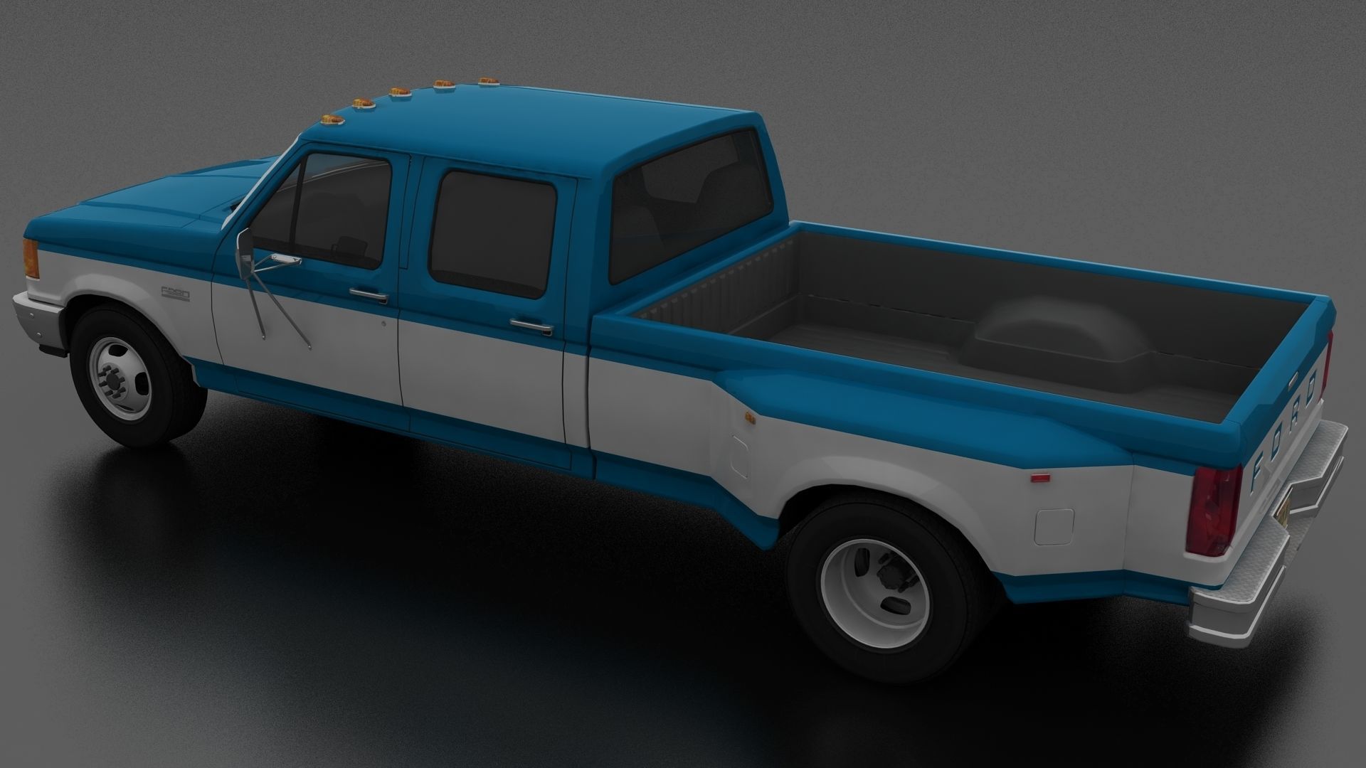 F-Series F-350 XL Pickup DRW CrewCab 1987 Low-poly 3D model_1