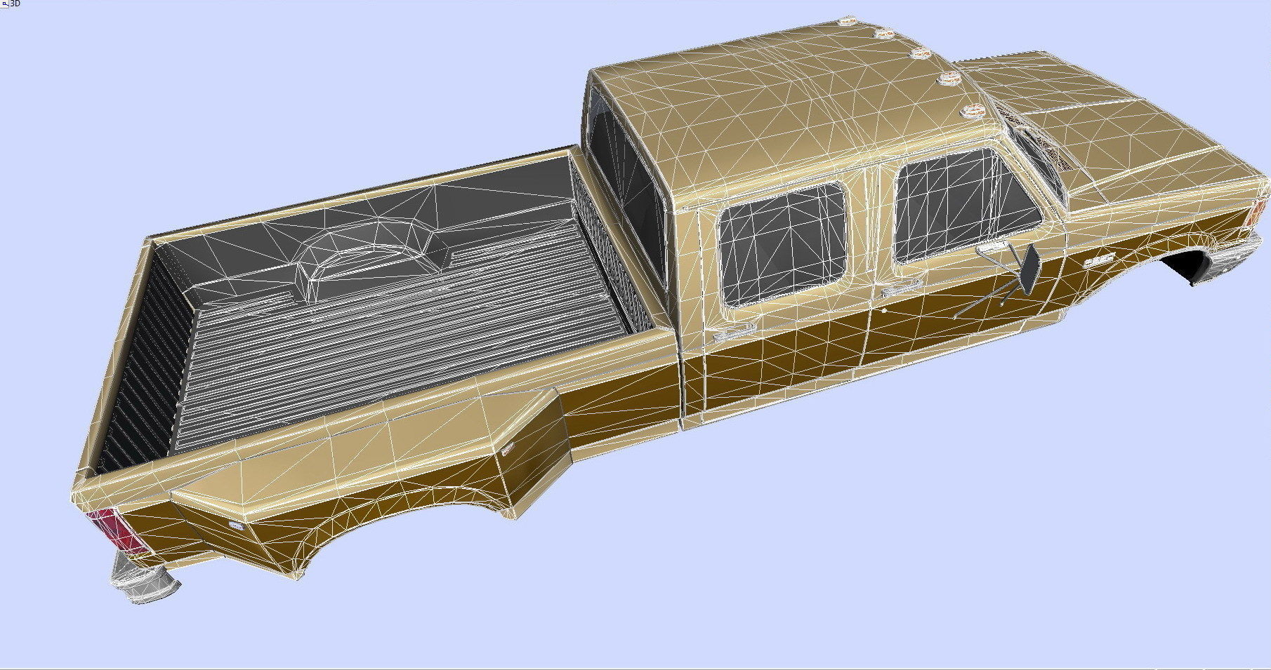 F-Series F-350 XL Pickup DRW CrewCab 1987 Low-poly 3D model_7