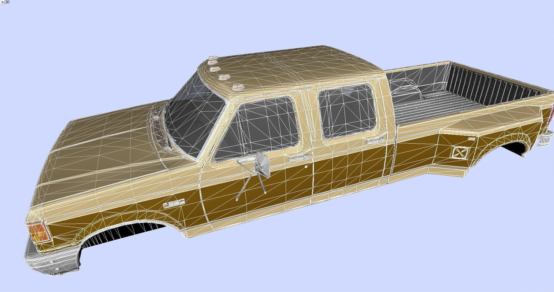 F-Series F-350 XL Pickup DRW CrewCab 1987 Low-poly 3D model_6