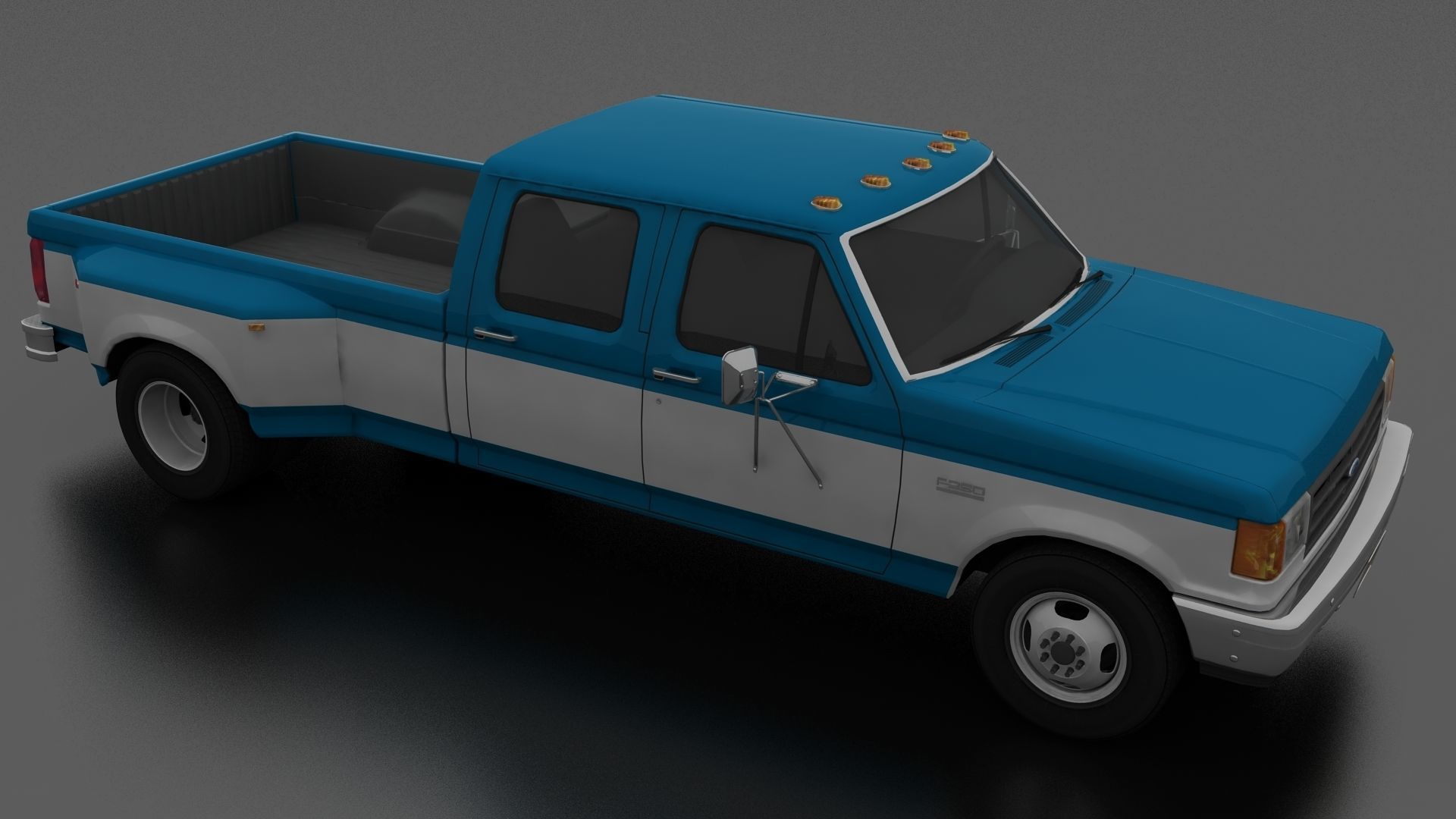 F-Series F-350 XL Pickup DRW CrewCab 1987 Low-poly 3D model_3