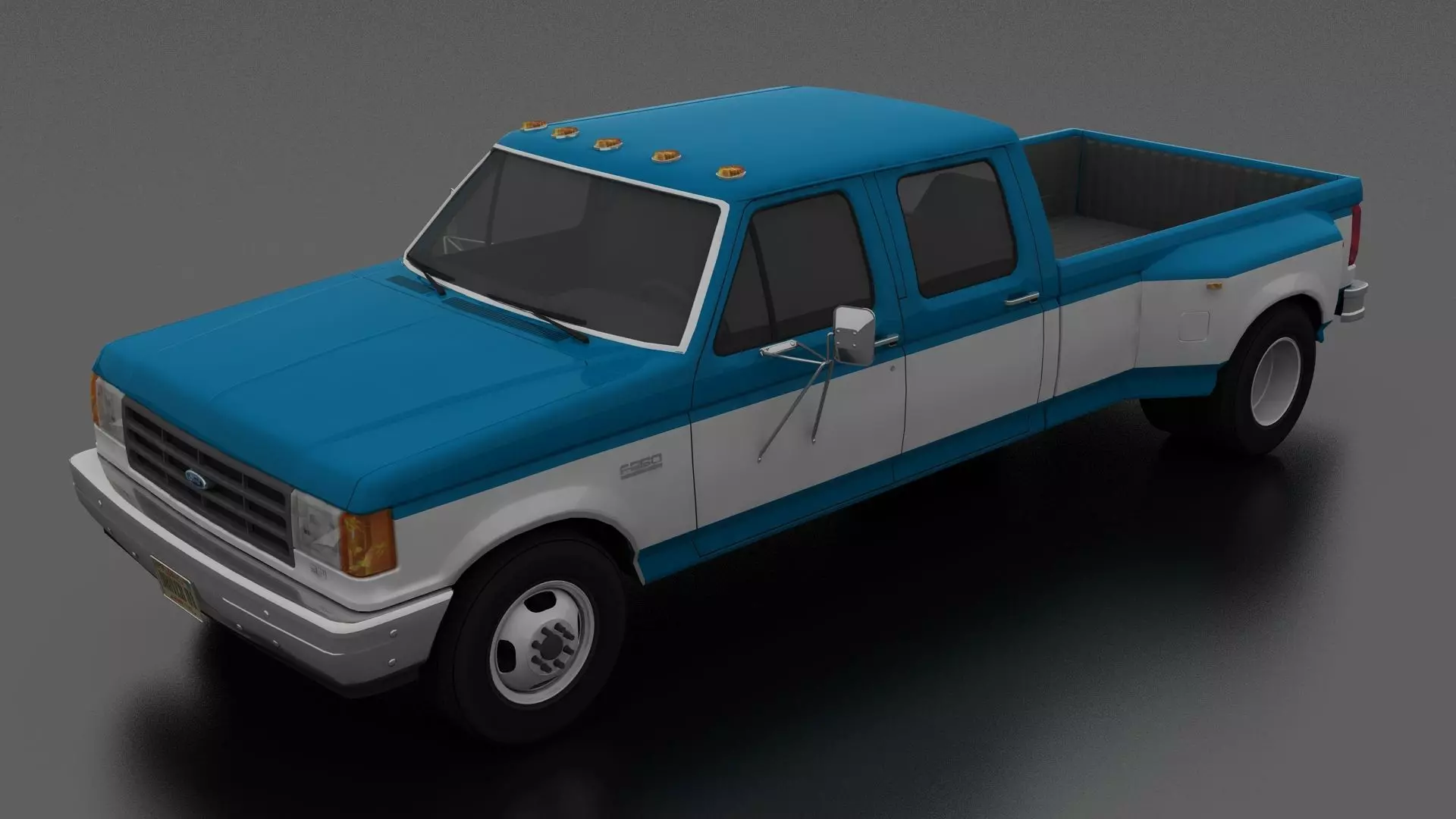 F-Series F-350 XL Pickup DRW CrewCab 1987 Low-poly 3D model_0