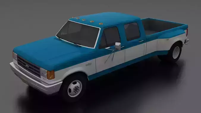 F-Series F-350 XL Pickup DRW CrewCab 1987 Low-poly 3D model