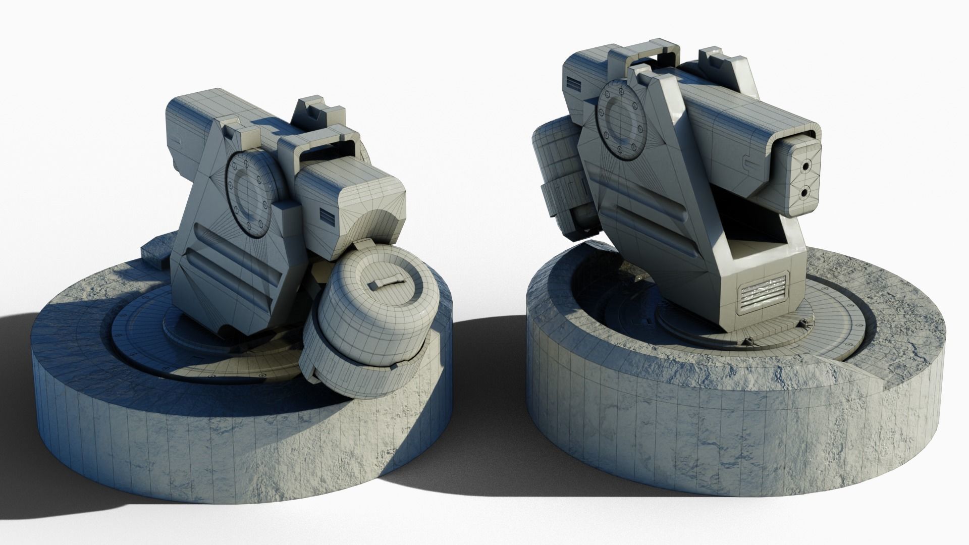 Turret Low-poly 3D model_16