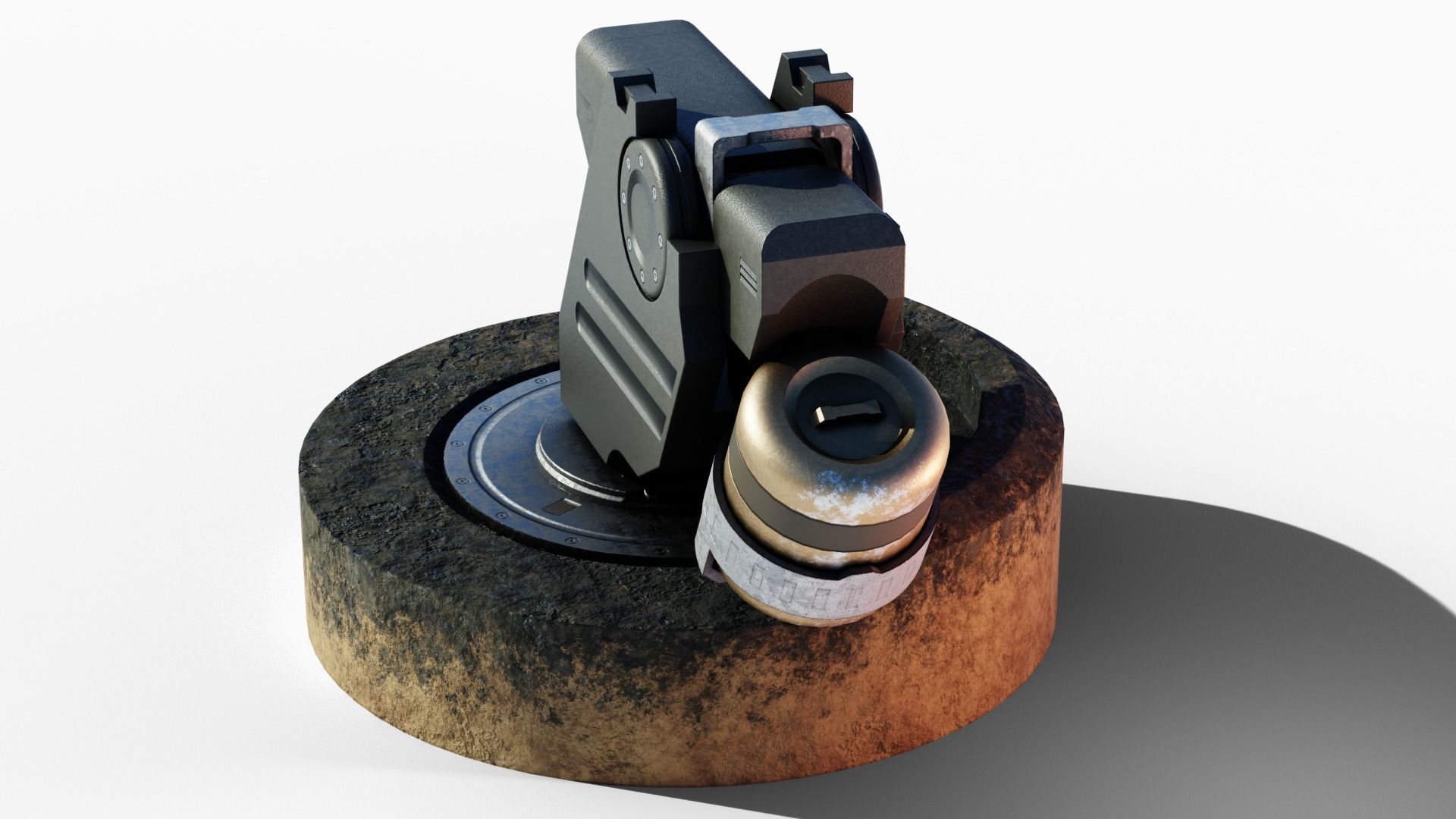 Turret Low-poly 3D model_6