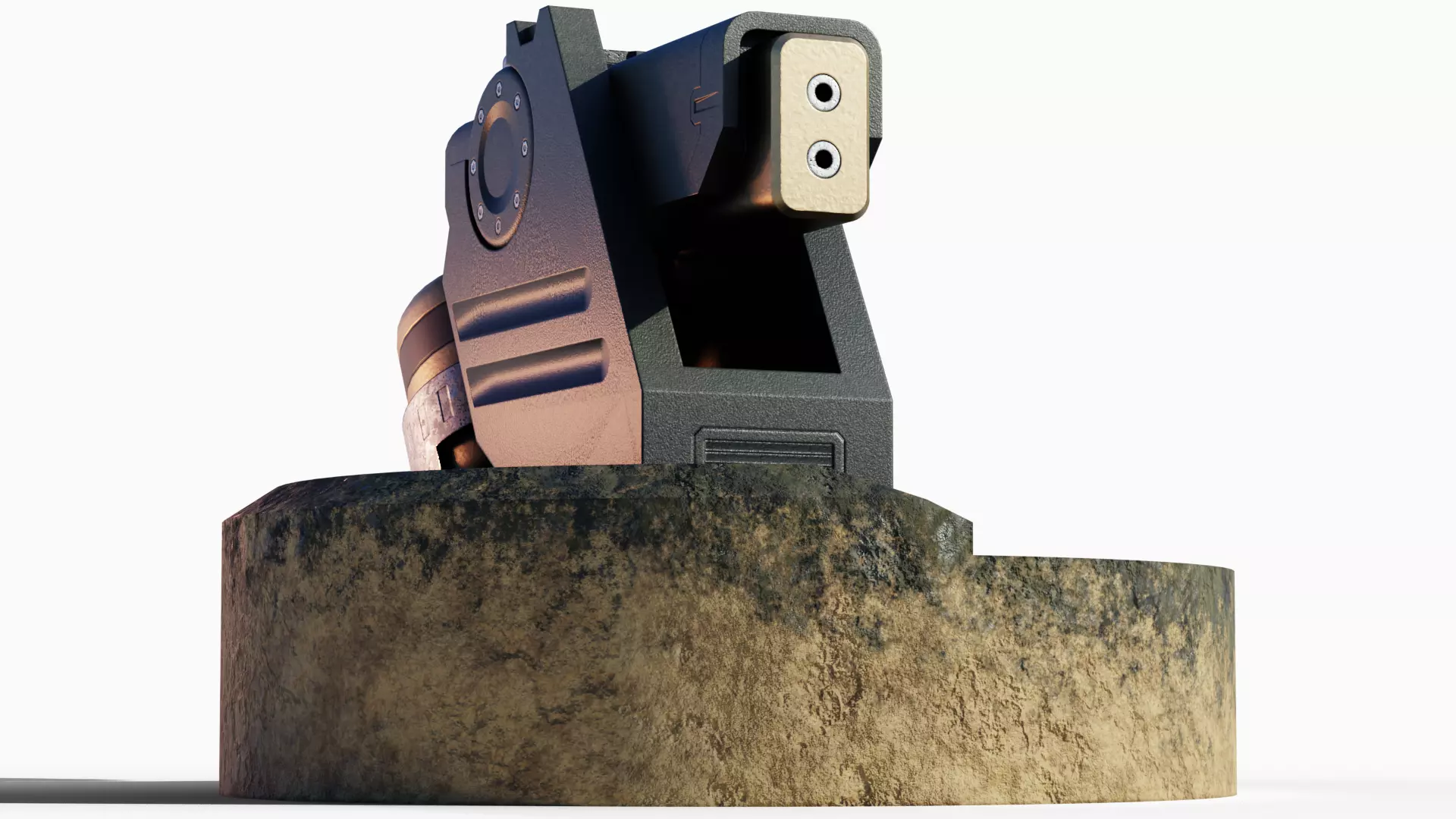 Turret Low-poly 3D model_0