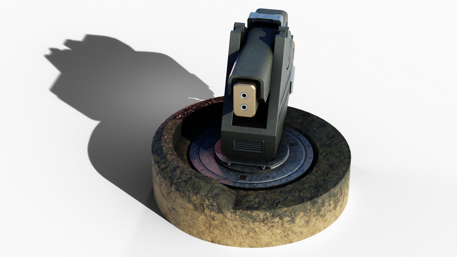 Turret Low-poly 3D model_2