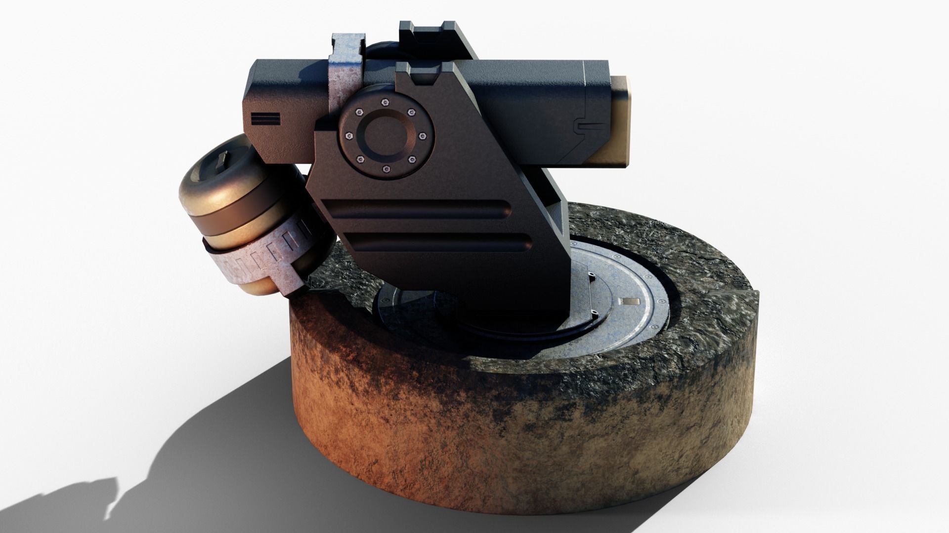 Turret Low-poly 3D model_4