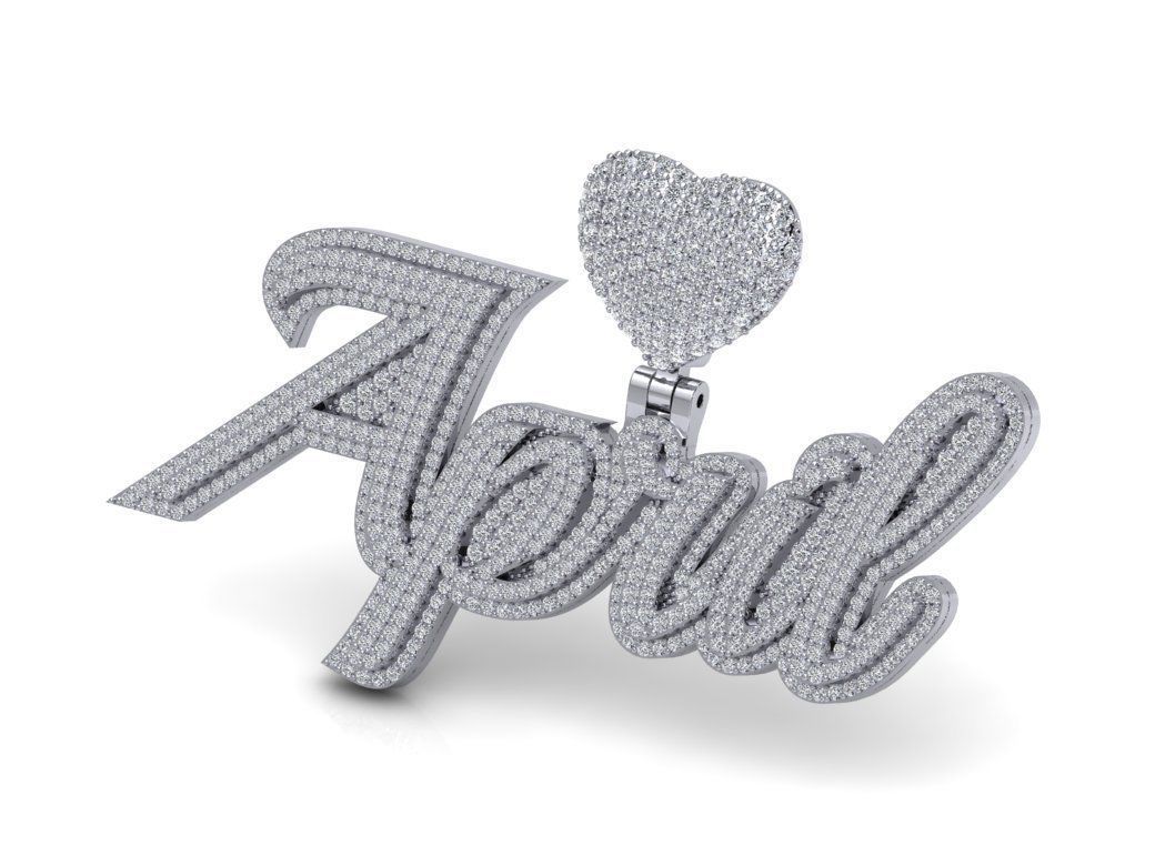 April pendant custom pendant 3D print model_5