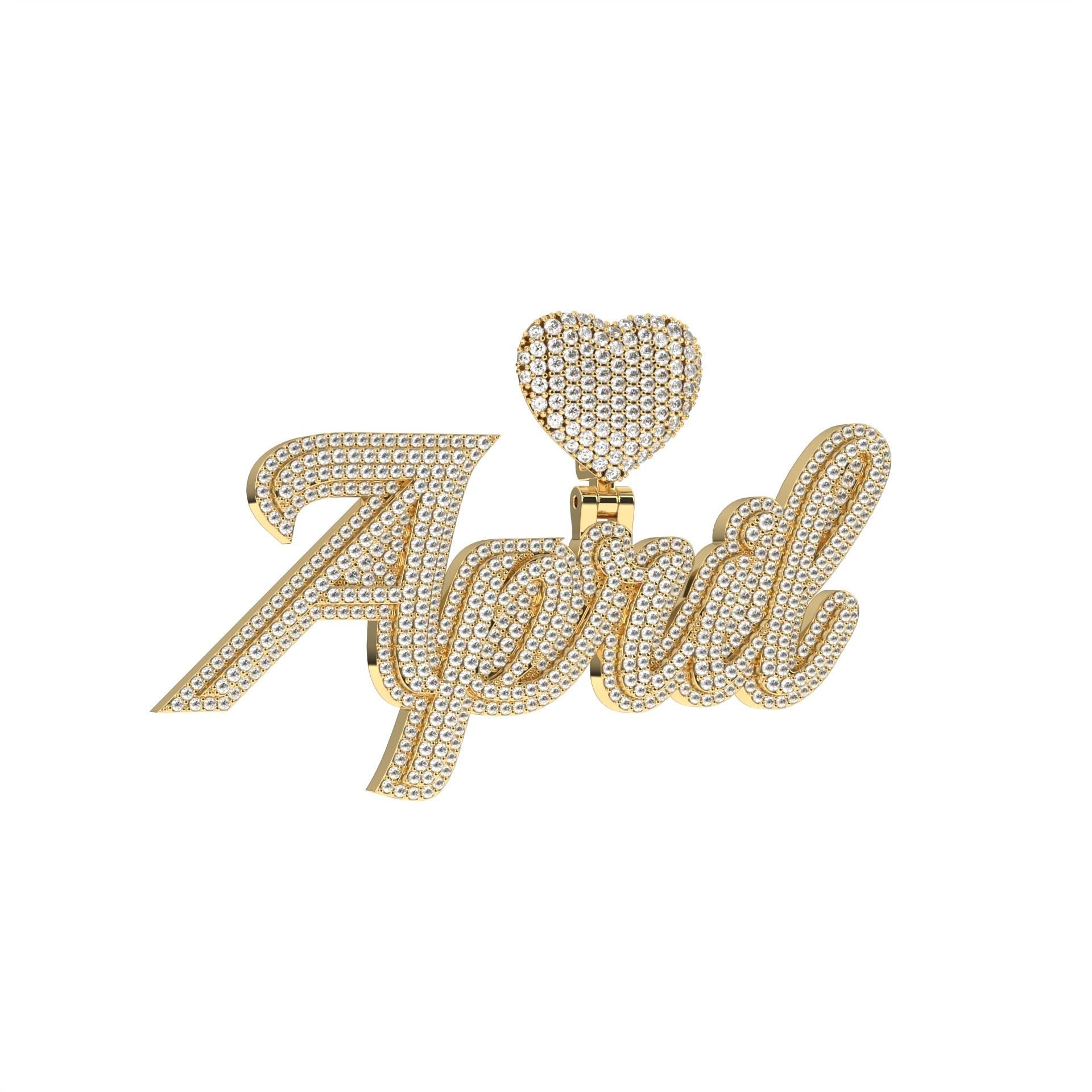 April pendant custom pendant 3D print model_1