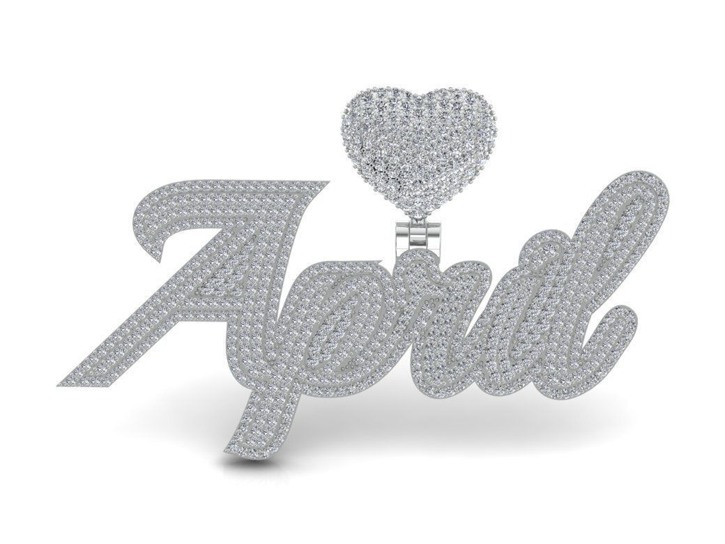 April pendant custom pendant 3D print model_4