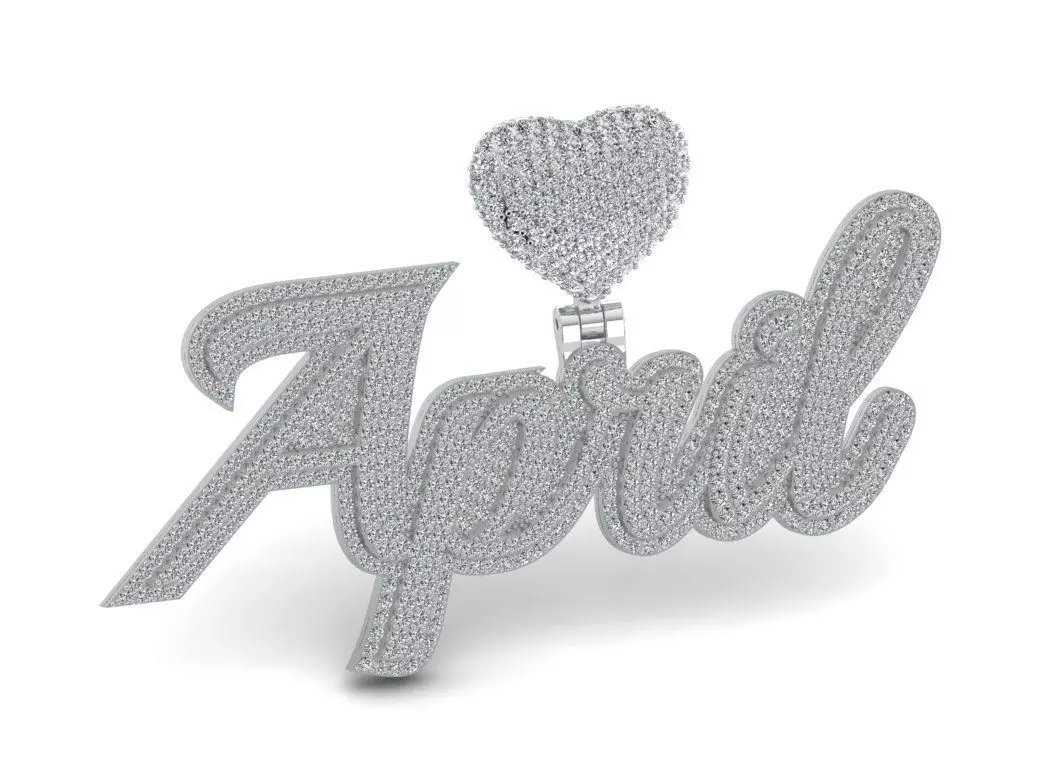 April pendant custom pendant 3D print model_0